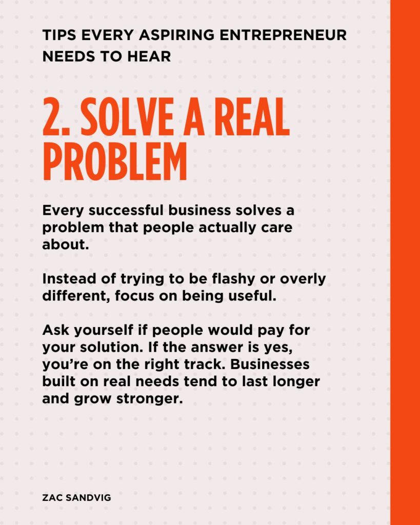 zac sandvig aspiring entrepreneurship tips