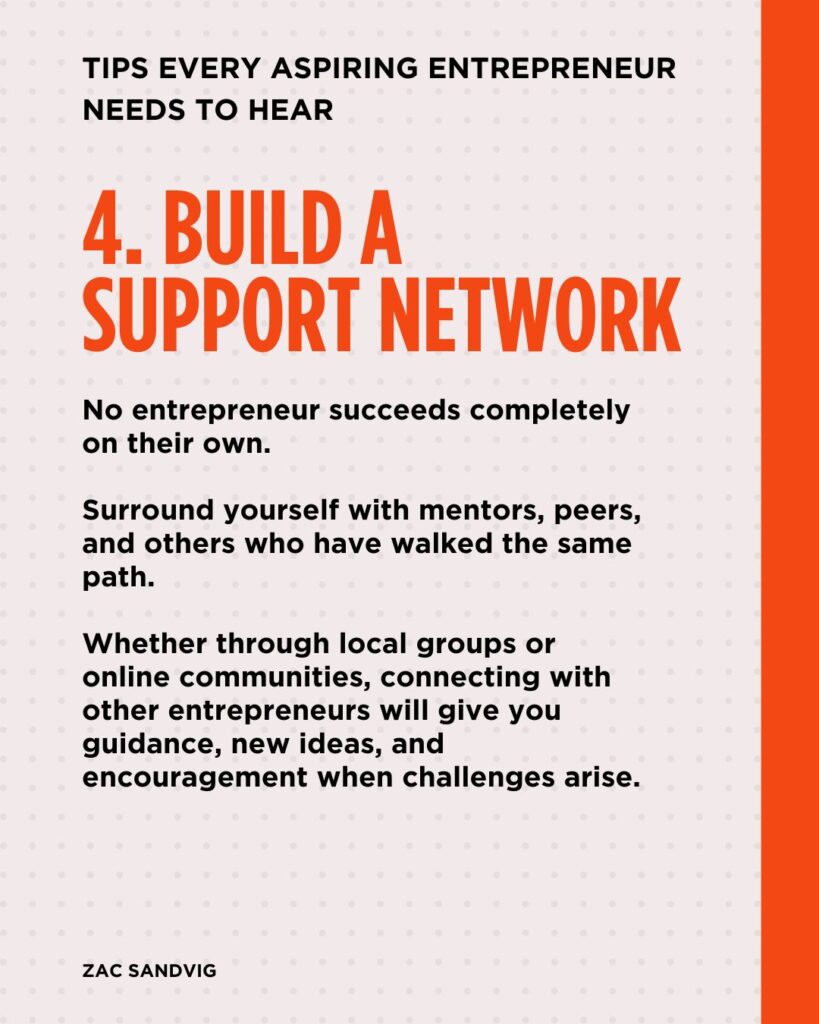 zac sandvig aspiring entrepreneurship tips
